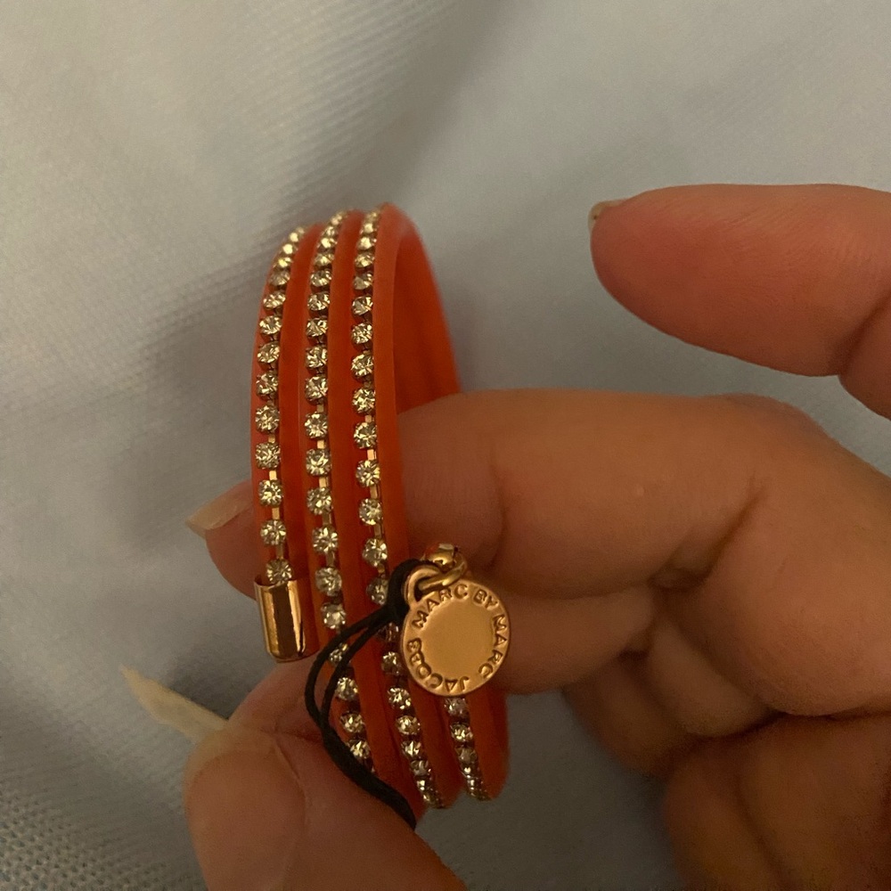 Marc by Marc Jacobs Knockout Pink Bangle Bracelet with Rhinestones